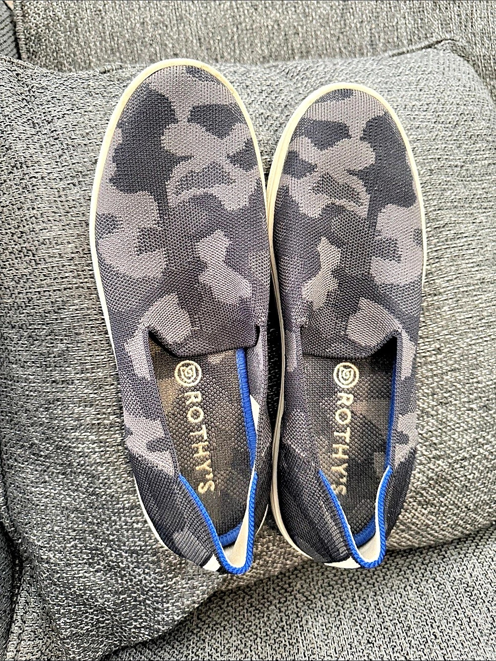 Rothy's The Original Slip On Sneaker Camo Gray & Black